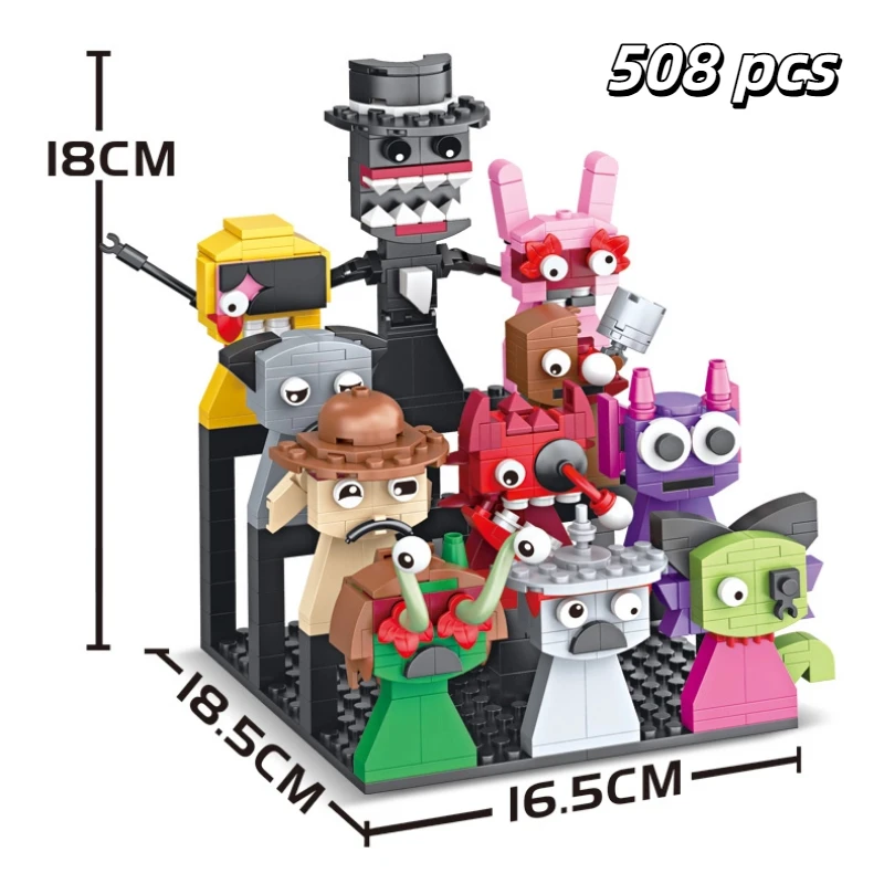 Moc Game Building Blocks Set Horror Anime Music Rhythm Box Game 2 in 1 Friends Figures Bricks DIY Toy Birthday Christmas Gifts