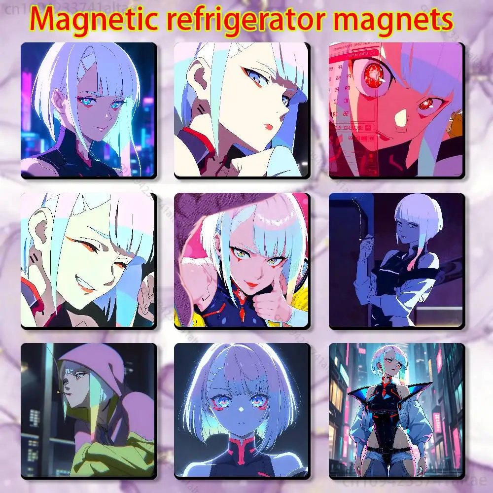 

Lucy C-Cyberpunk E-Edgerunners Fridge Magnet Personalized Magnetic Durable Plastic Square Picture Surface Fridge Magnets