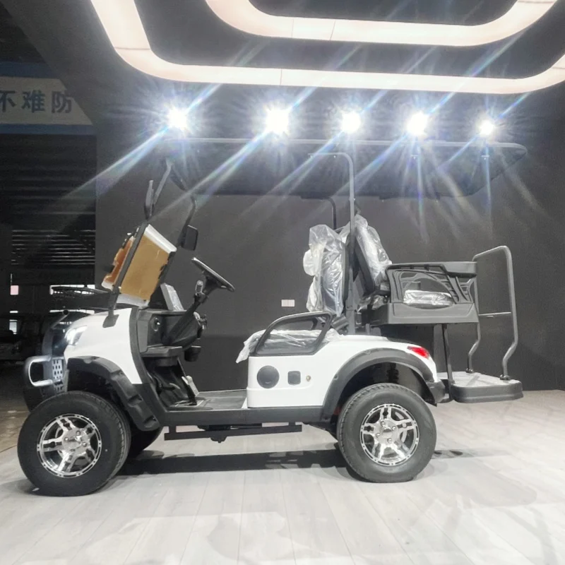 

Электрический гольф-кар 2026 Club Golf Cart, разрешенный для дорог общего пользования, с литиевой батареей, комфортный, на 4 места, с передним бампером, передней корзиной и внедорожными шинами