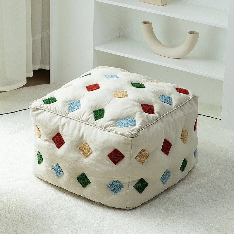 Furniture Short Stool Home Creative Futon Small Stool Living Room Sofa stool Square Stools Leisure Tatami Sitting Cushion