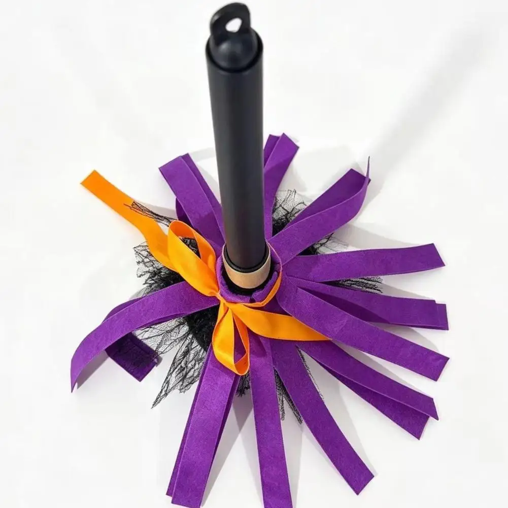 Witch Costume Gear Halloween Witch Broomstick with Sound Activation Witch Broom Cosplay Prop Plastic Broom for Costume