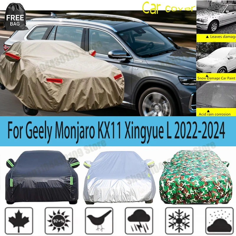 

For Geely Monjaro KX11 Xingyue L 2022-2024 Car Cover Waterproof All Weather Outdoor Full Car Sun Protection Cover