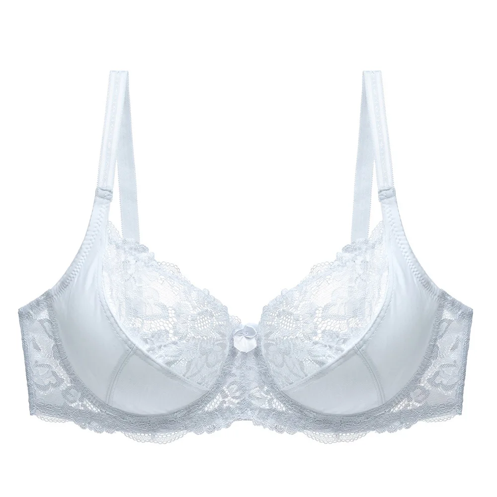 Sujetadores de perspectiva de encaje para mujer, lencería Sexy con aros bordados florales, Bralette de talla grande C D E 80 85 90 95 100 105