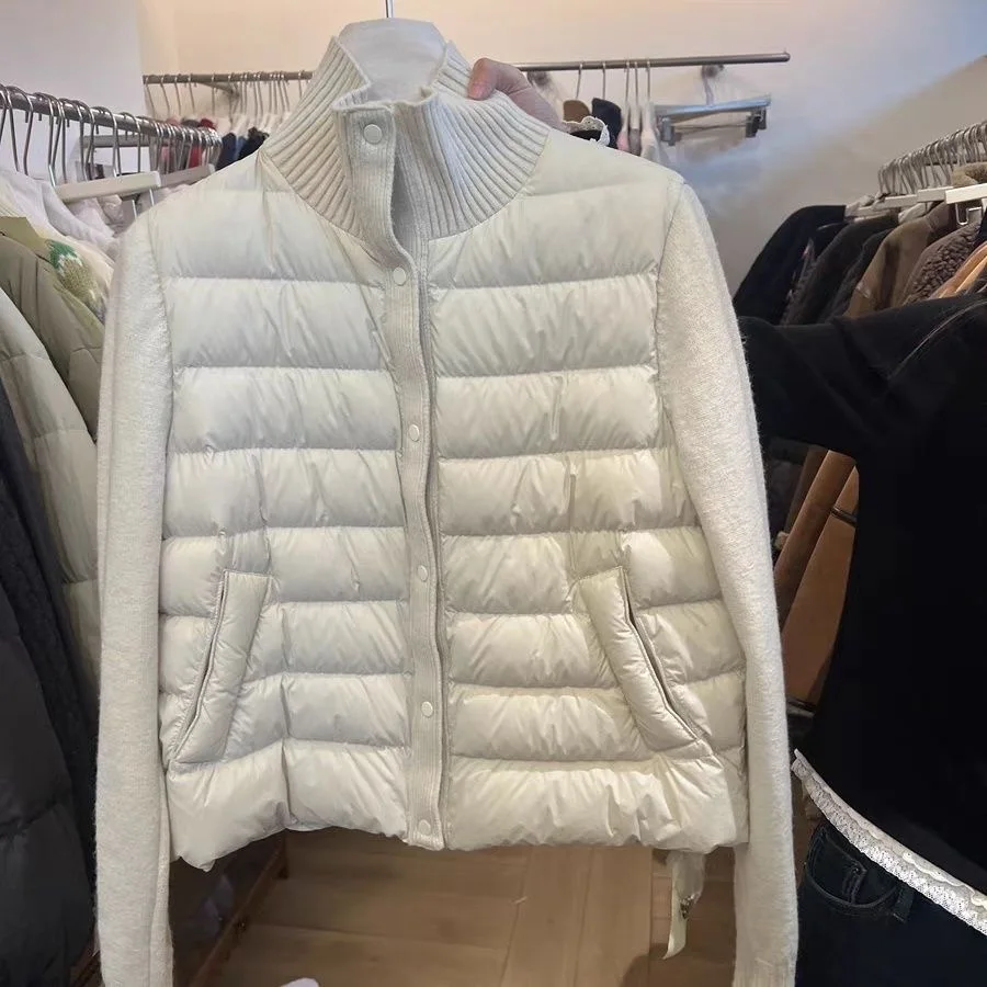 Lekka, ocieplana kurtka damska z bawełny, z dzianiny, ze stójką, modna, koreańska, zimowa odzież wierzchnia marki Tagkita.