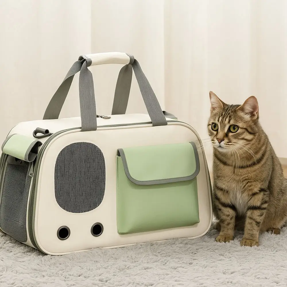 

Breathable Portable Pet Carrier Foldable No Deformation Pet Handbag Adjustable Large-capacity Pet Shoulder Bag for Dogs Cats
