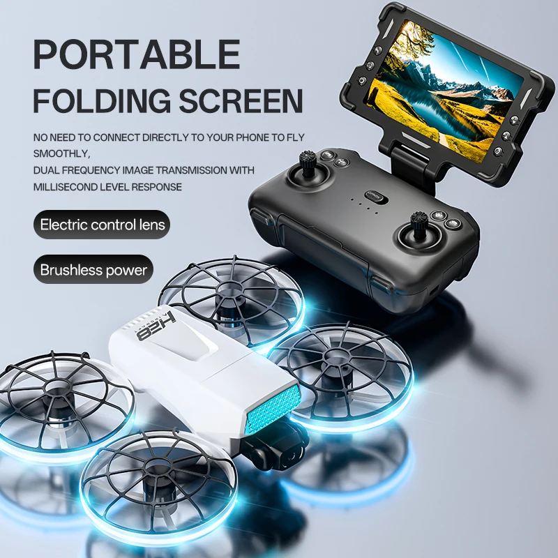 H28 Pro Max cámara Dual profesional plegable cubierta protectora completa pantalla de control remoto de 4,3 pulgadas Motor RC Quadcopter juguetes regalo