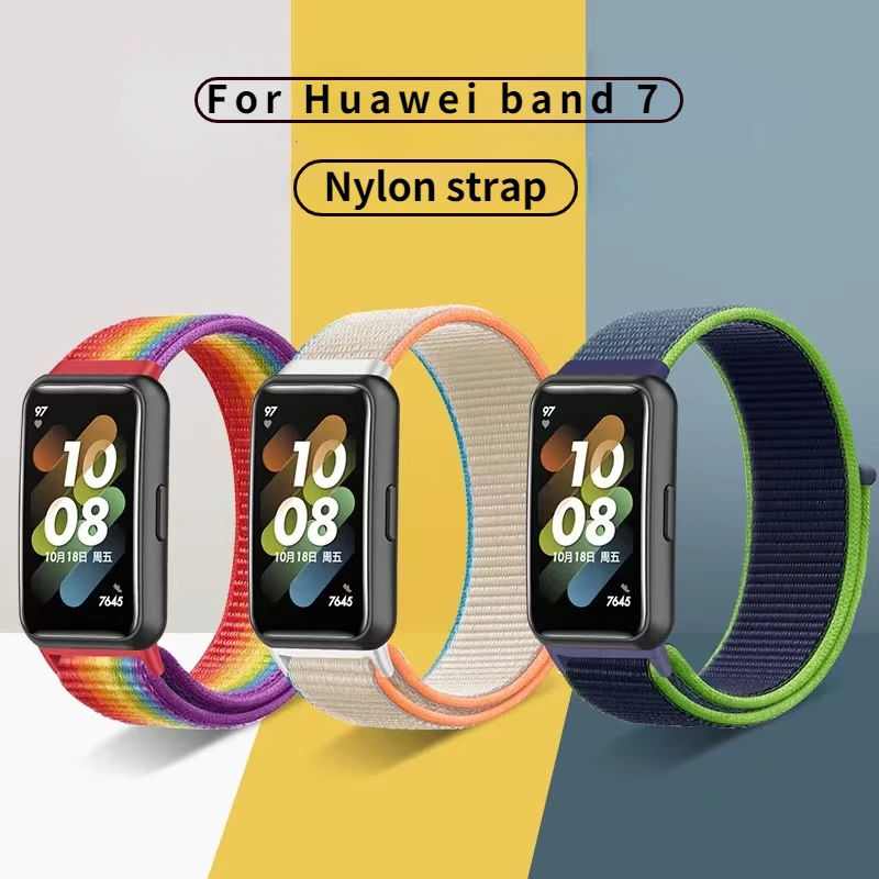 Nylon Loop Strap For Huawei Band 7 Sports Comfortable Breathable Replacement Bracelet Band For Huawei Band 7 Correa Accessories