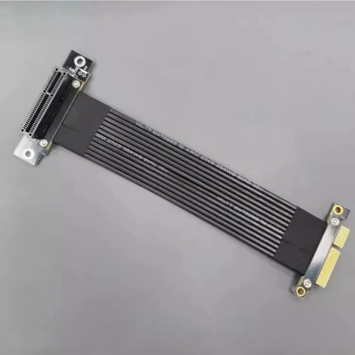 PCIe X4 Riser Cable 90 Degree Right Angle PCIe 4.0 X4 to X4 Extension Cable 64Gbps PCI Express 4X Riser Card GPU Ribbon Extender