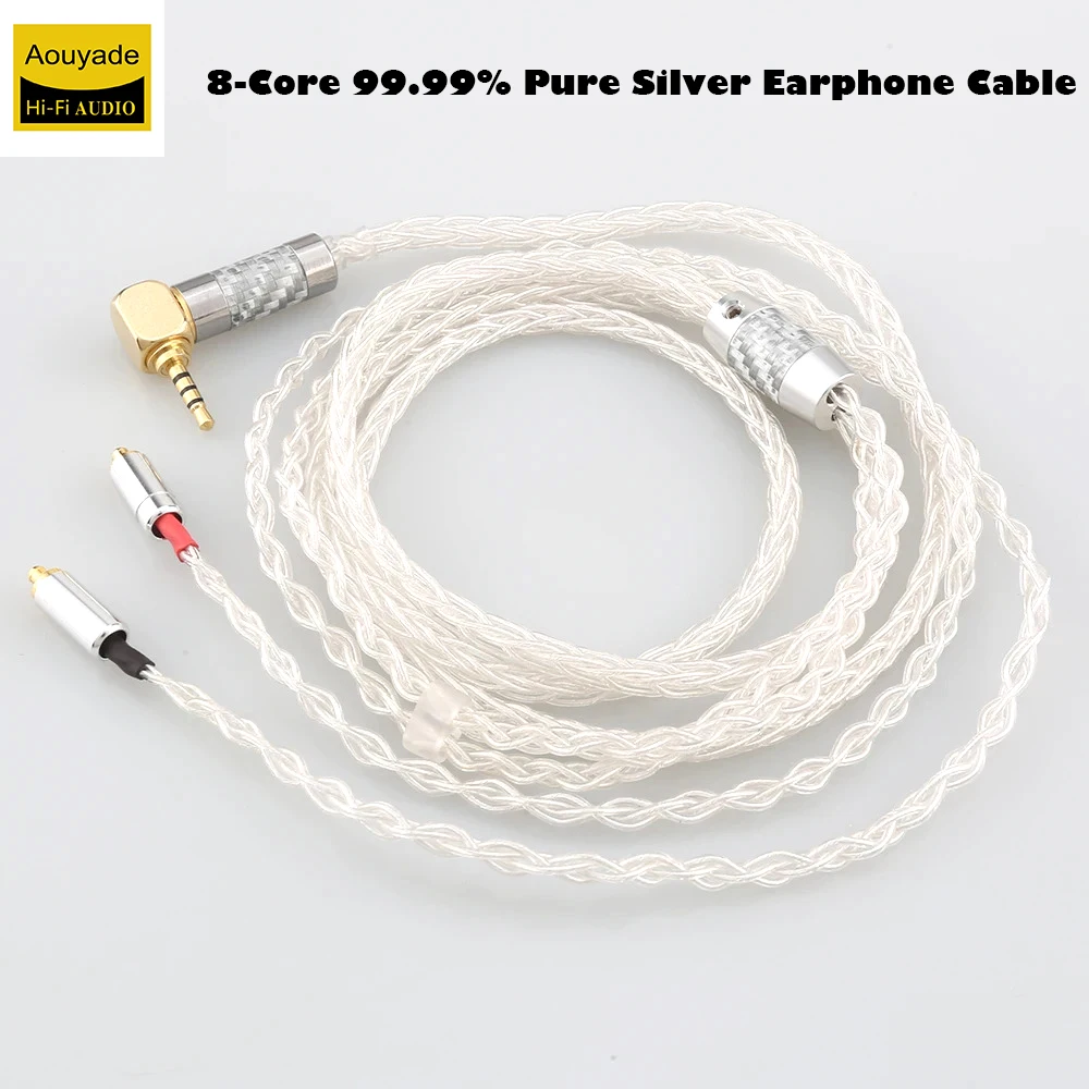 Aouyade 8-Core 99.99% Pure Silver Earphone Cable for SE535 SE846 MMCX AKG N5005 N40 N30 Custom Armature In-Ear Custom