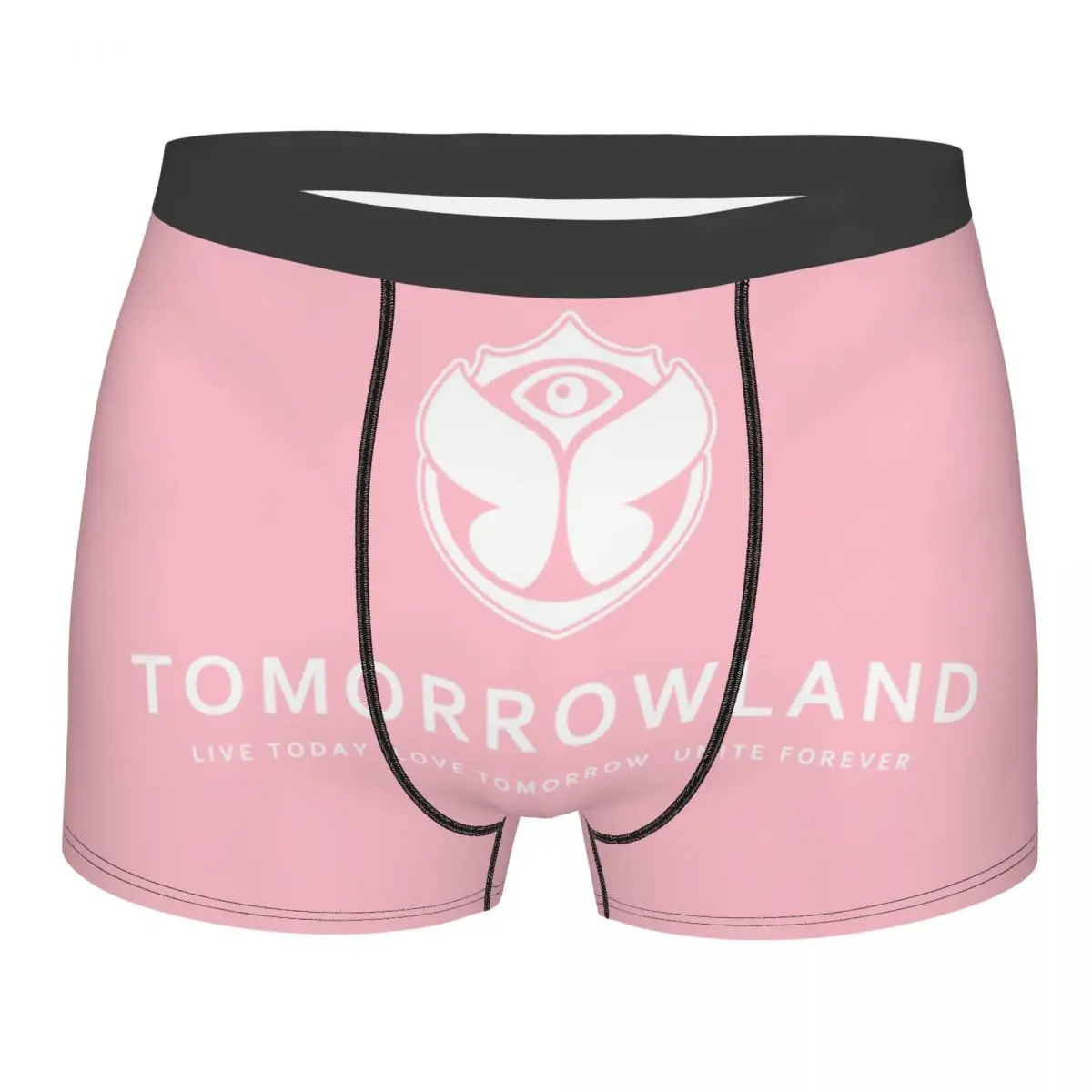 Personalizado tomorrowlands roupa interior masculina estiramento eletrônico dança festival de música boxer briefs calcinha macia para homme