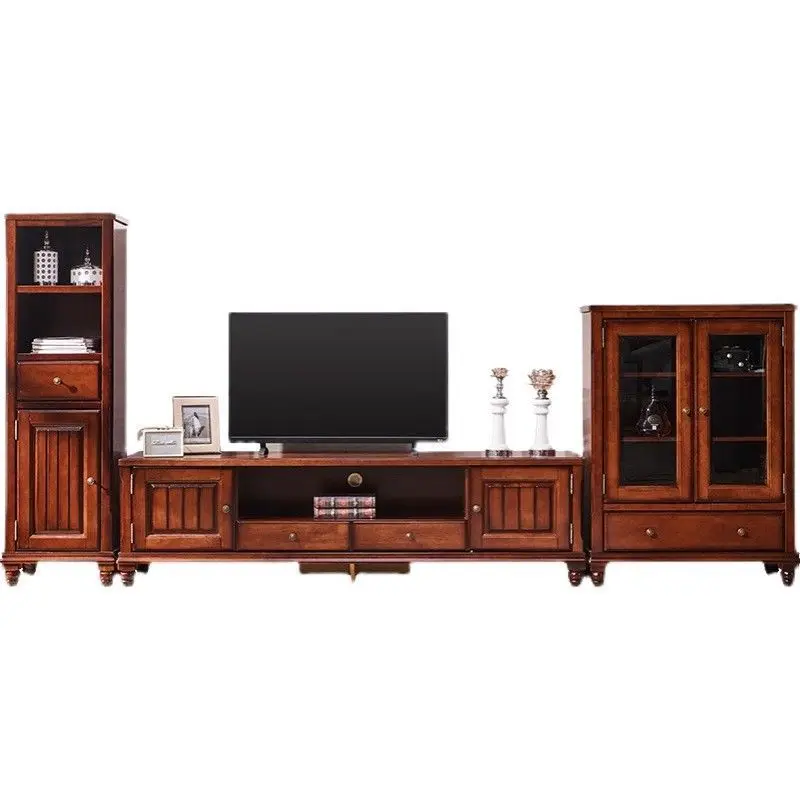 

American solid wood coffee table combination living room cabinet modern simple video cabinet high school