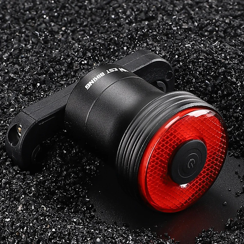 WEST BIKING Bicycle Smart Brake Rear Light LED 400mAh Bicycle Taillight Type-C USB Rechargable Waterproof Cycling Accessories