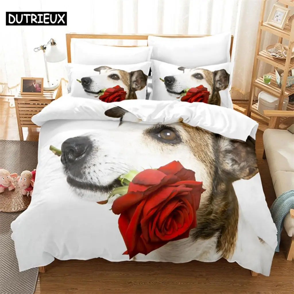 

Animal Rose Queen Bedding Set Duvet Cover Set Kids Bedding Digital Printing Bed Linen King Size Duvet Cover Set Bedding Sets