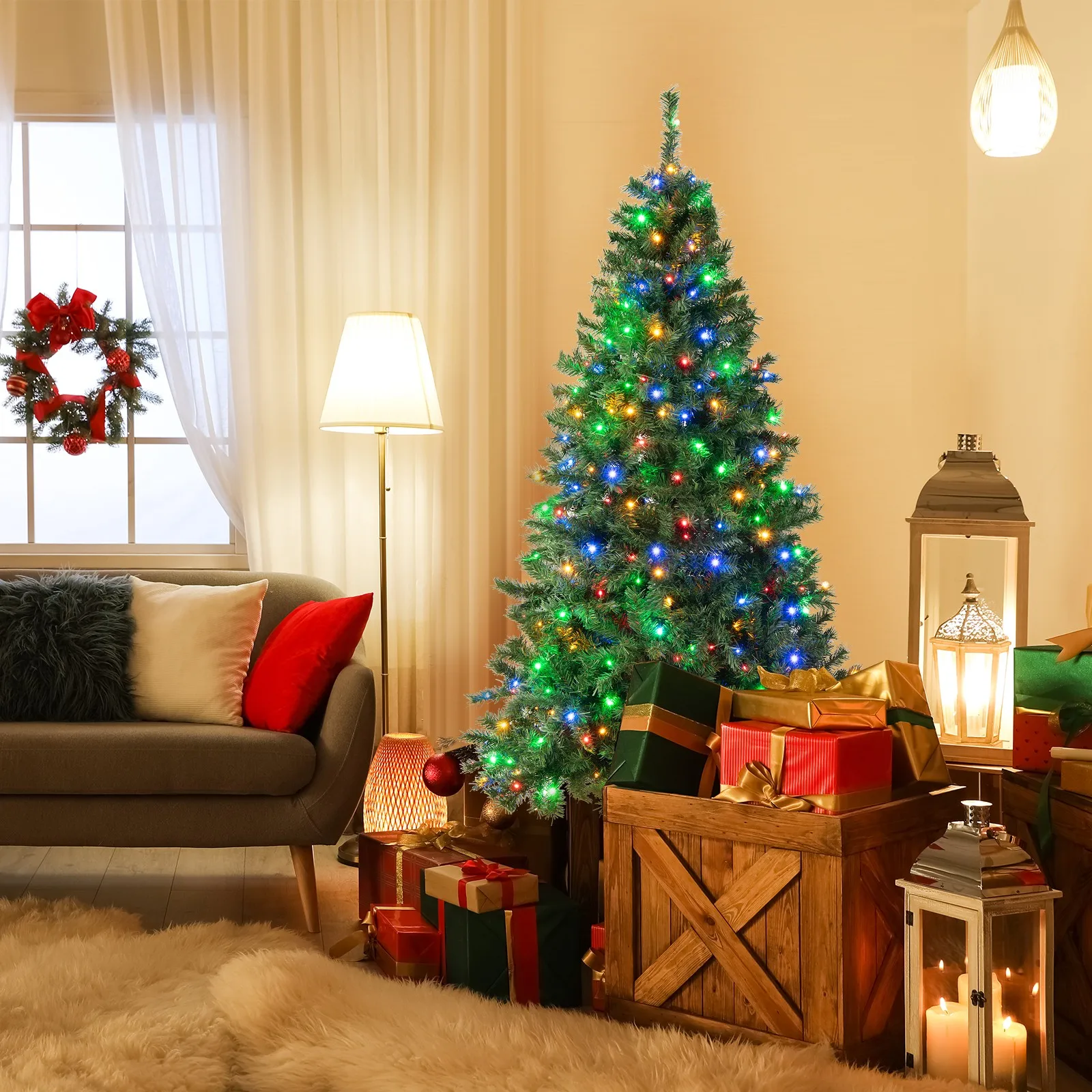 6 Ft Pre-Lit Hinged… - image