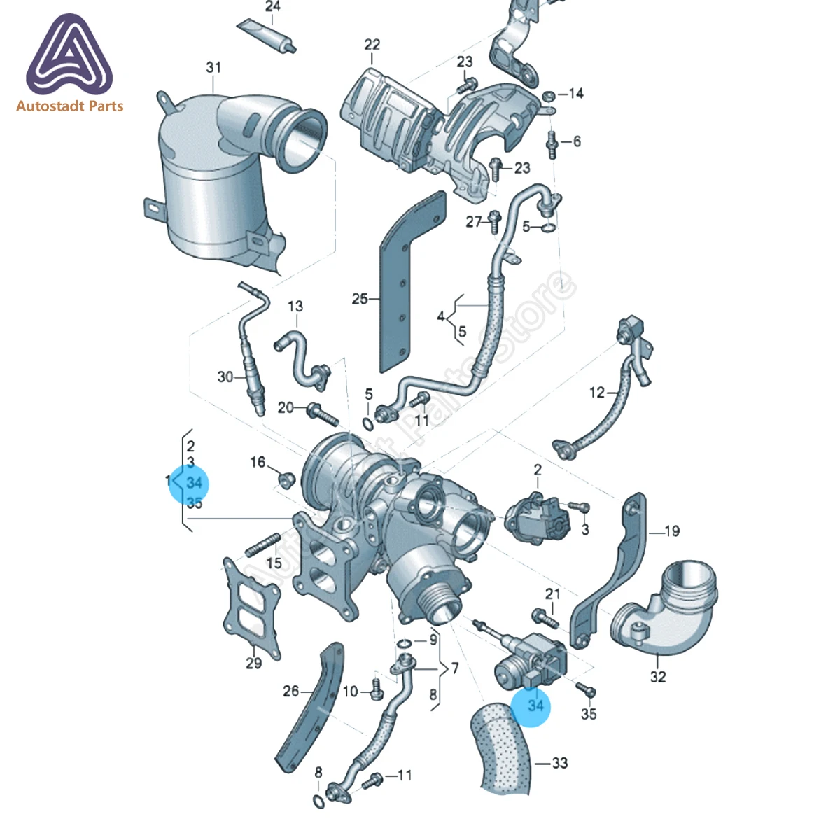 المحرك الشاحن التربيني OEM: 06 كيلو 145725 ص 06 ك 145725 ر 06 ك 145701 ه 06 كيلو 145721 ز لأودي سكودا فولكسوا EA888