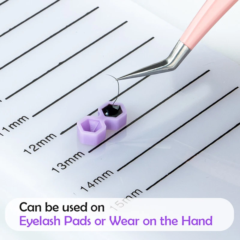 200pcs/bag Disposable Glue Rings Plastic Cup Rings Holder Diamond Shape Tattoo Pigment Eyelash Extension Tools Lash Supplies