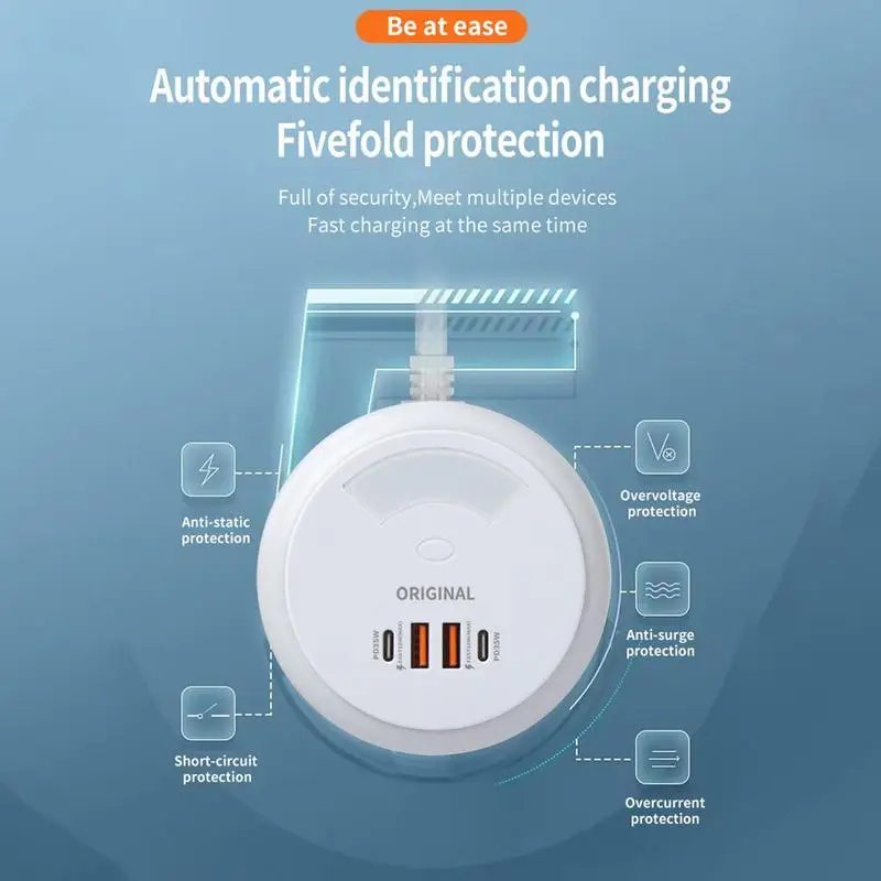 Rondaful дорожная 2 PD 35 Вт Type-C и 2 USB A 18 Вт, быстрая зарядка, 1 м, удлинитель, вилка для ЕС, Великобритании, США, зарядное устройство, бытовая техника