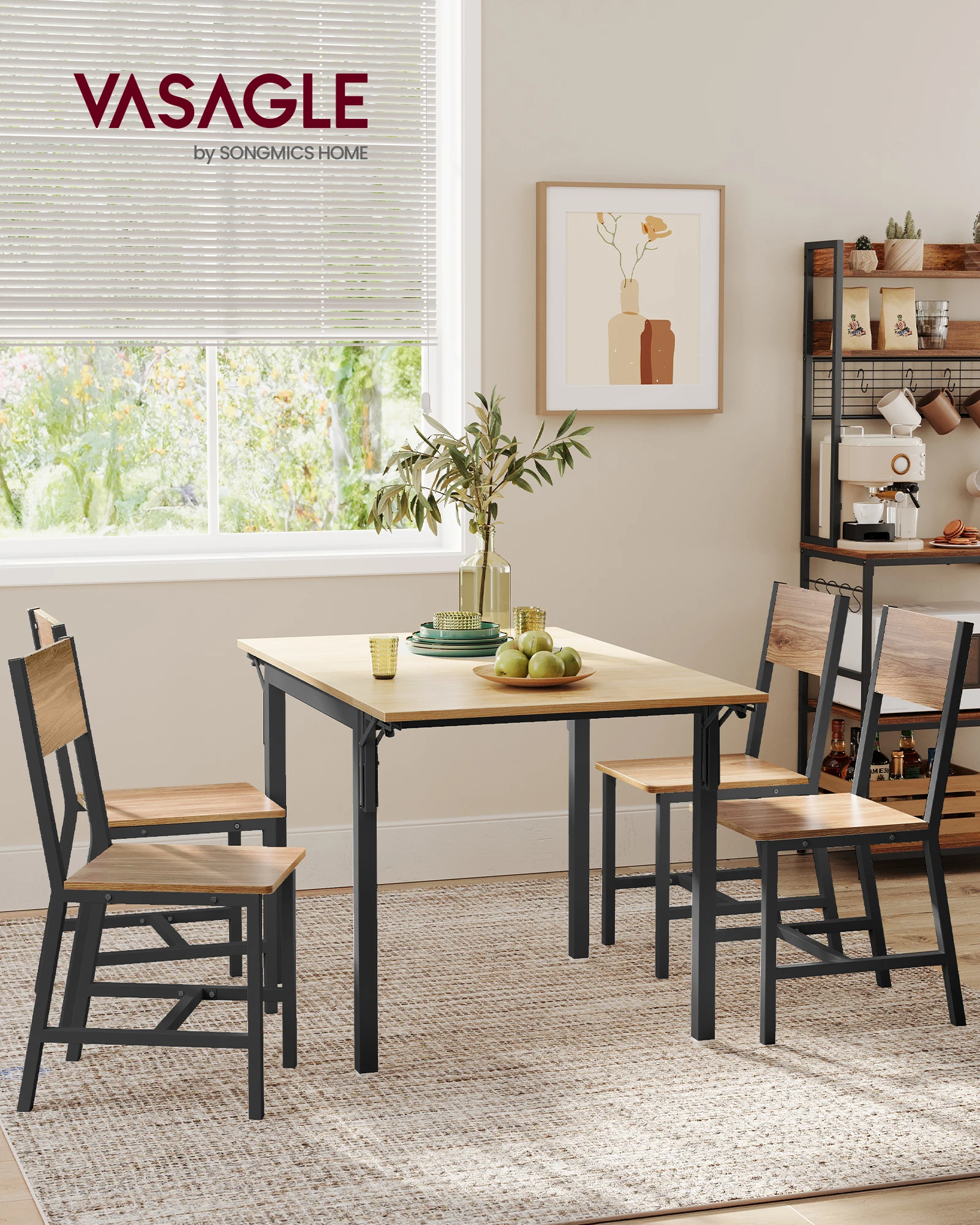 VASAGLE Chaise de Salle à Manger, Lot de 2, Sièges, Cadre en Acier, Style Industriel, pour Salle à Manger, Salon, Cuisine