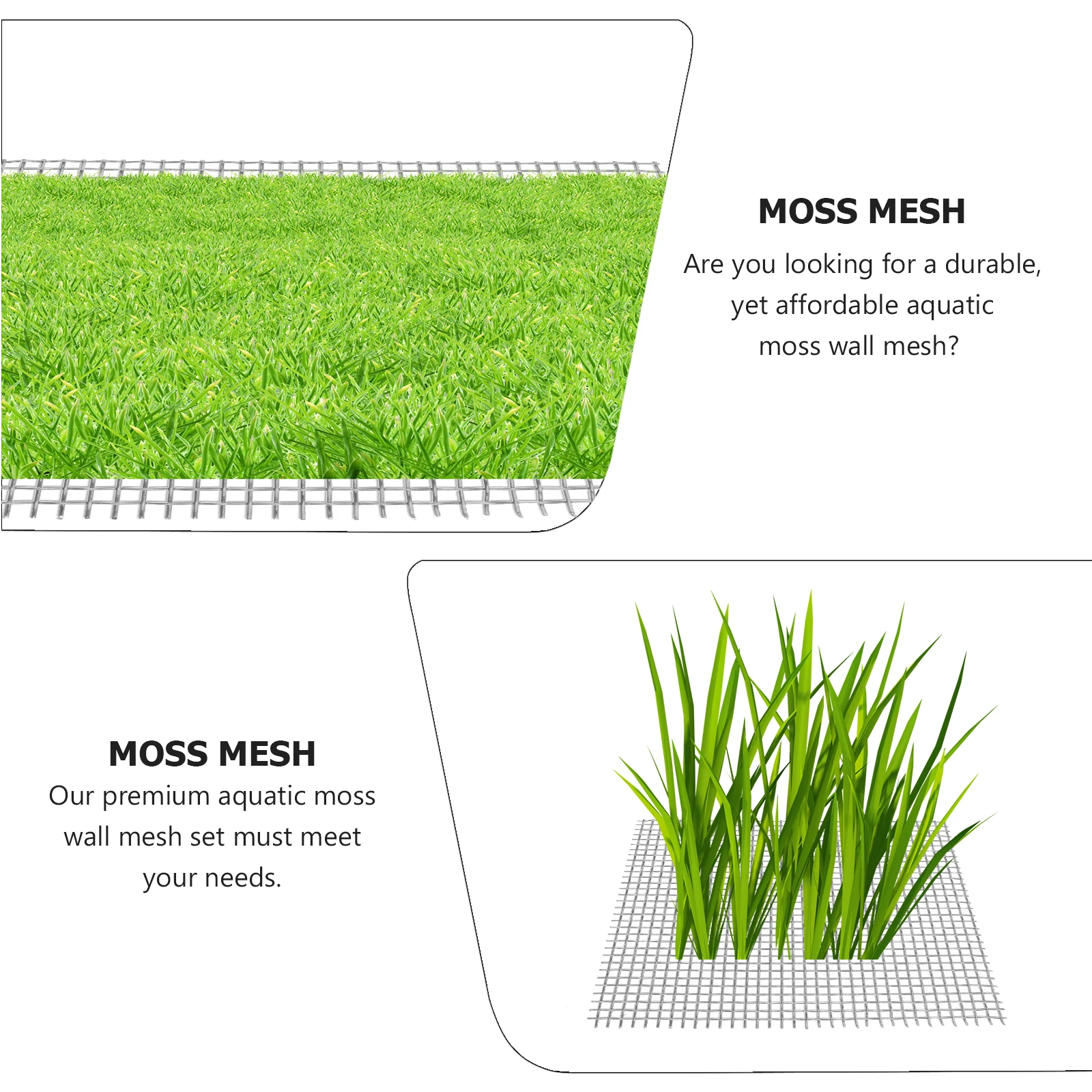 

15pcs Stainless Steel Aquatic Mesh Fish Tank Wall Mesh Durable Seaweed Carpet Sturdy Moss Wall Decoration For Christmas Java
