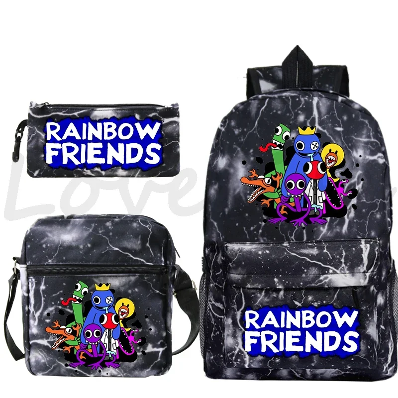 game-rainbow-bcakpack-friends-for-boys-children-funny-cartoon-rucksack-kids-mochila-students-backpack-3pcs-set-girls-school-bag