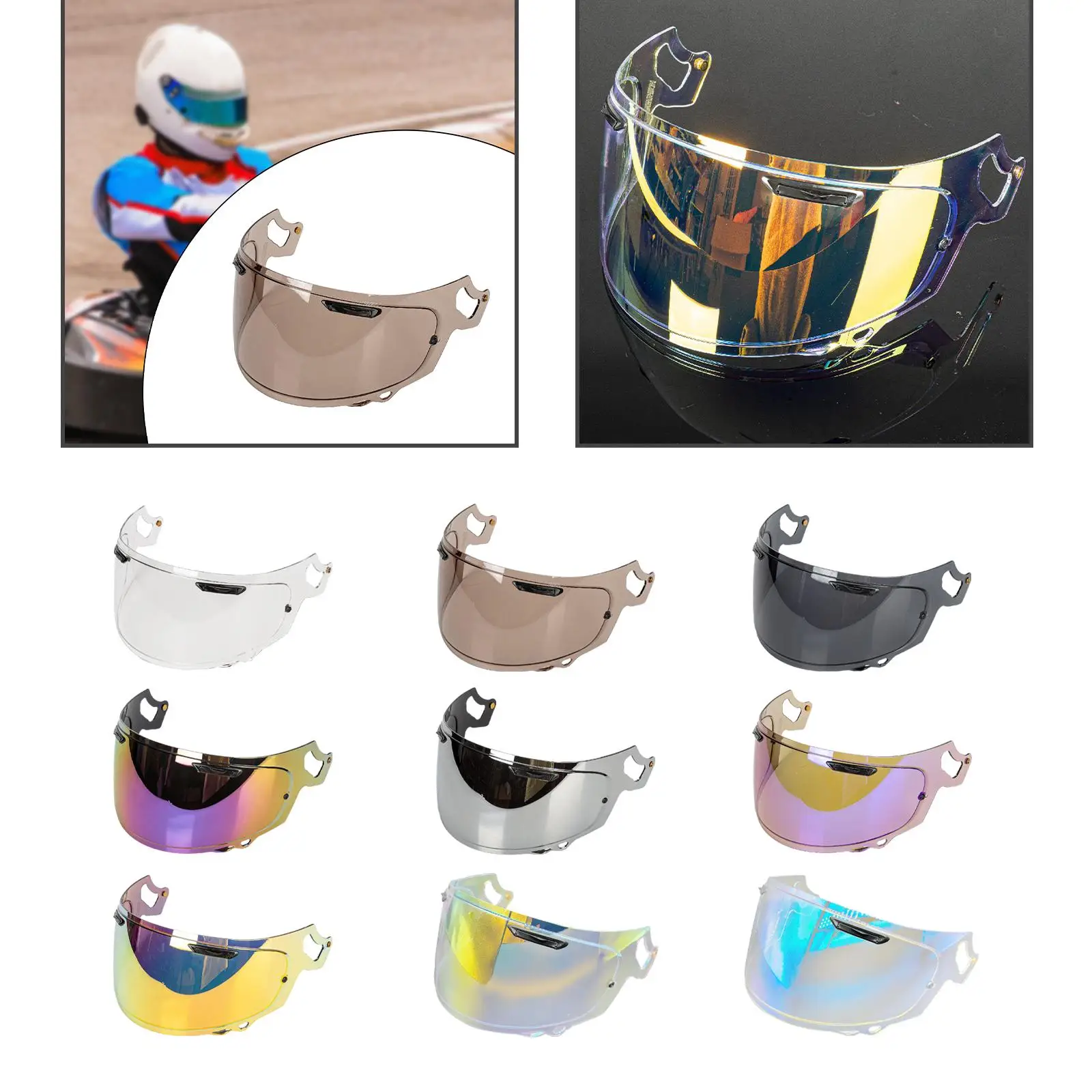 Motorcycle Helmet Wind Shield Lens Replacement Visor Shield Clear View Rain Fog Safe Riding Easy Install Universal 4