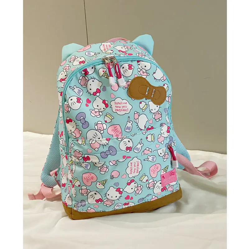 

Sanrio Hello Kitty Backpack for Women 2024 New Sweet Cute Bow Ears Large Capacity Shoulder Bag Students School Backpacks