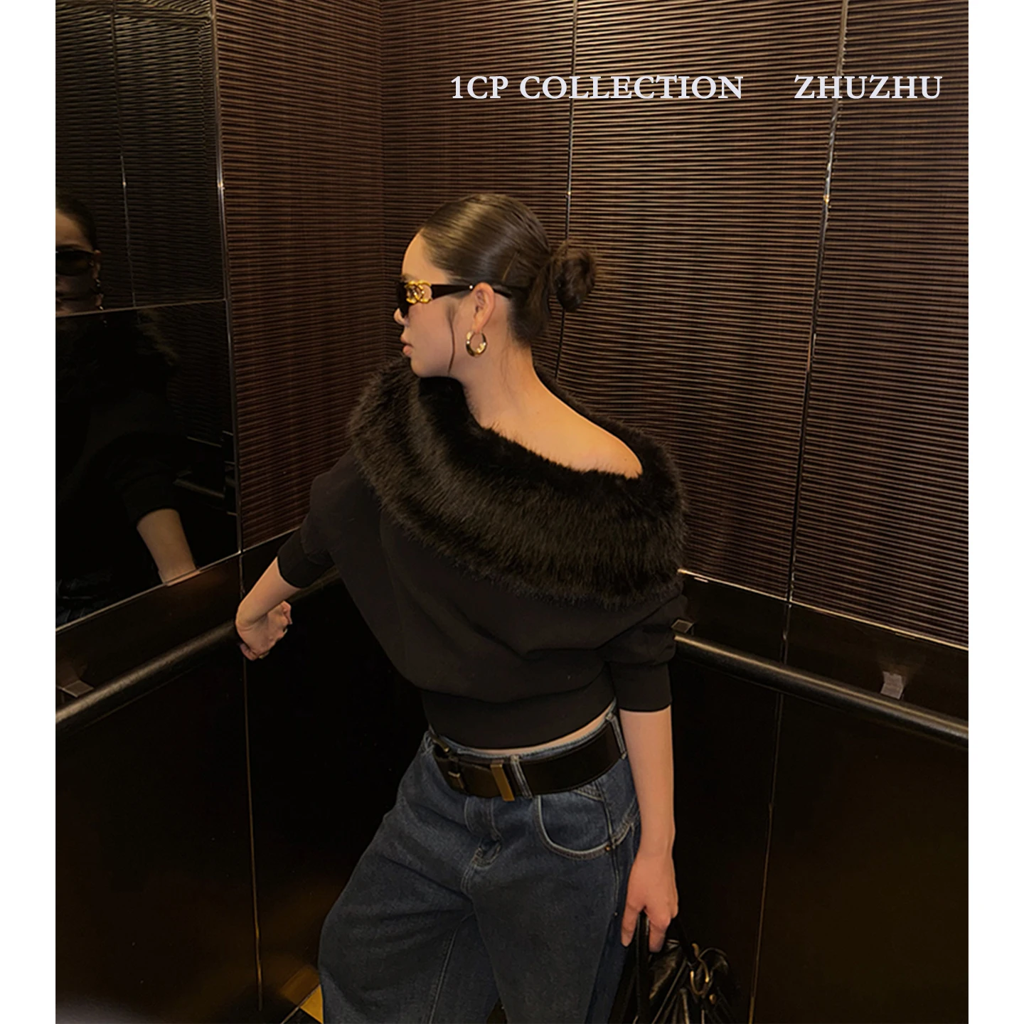 

Detachable Fur Collar Sweatirt Women's Long Sve White Faionable Winter New Arrival Straight Tube ape Warmth Function