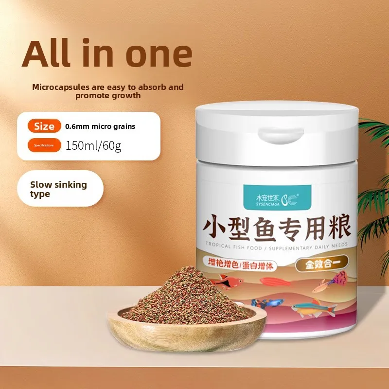 

SYSENCIAGA Tropical Nano Fish Food - Micro Pellets for Guppy, Tetra & Goldfish - High Protein Color Enhancing Formula