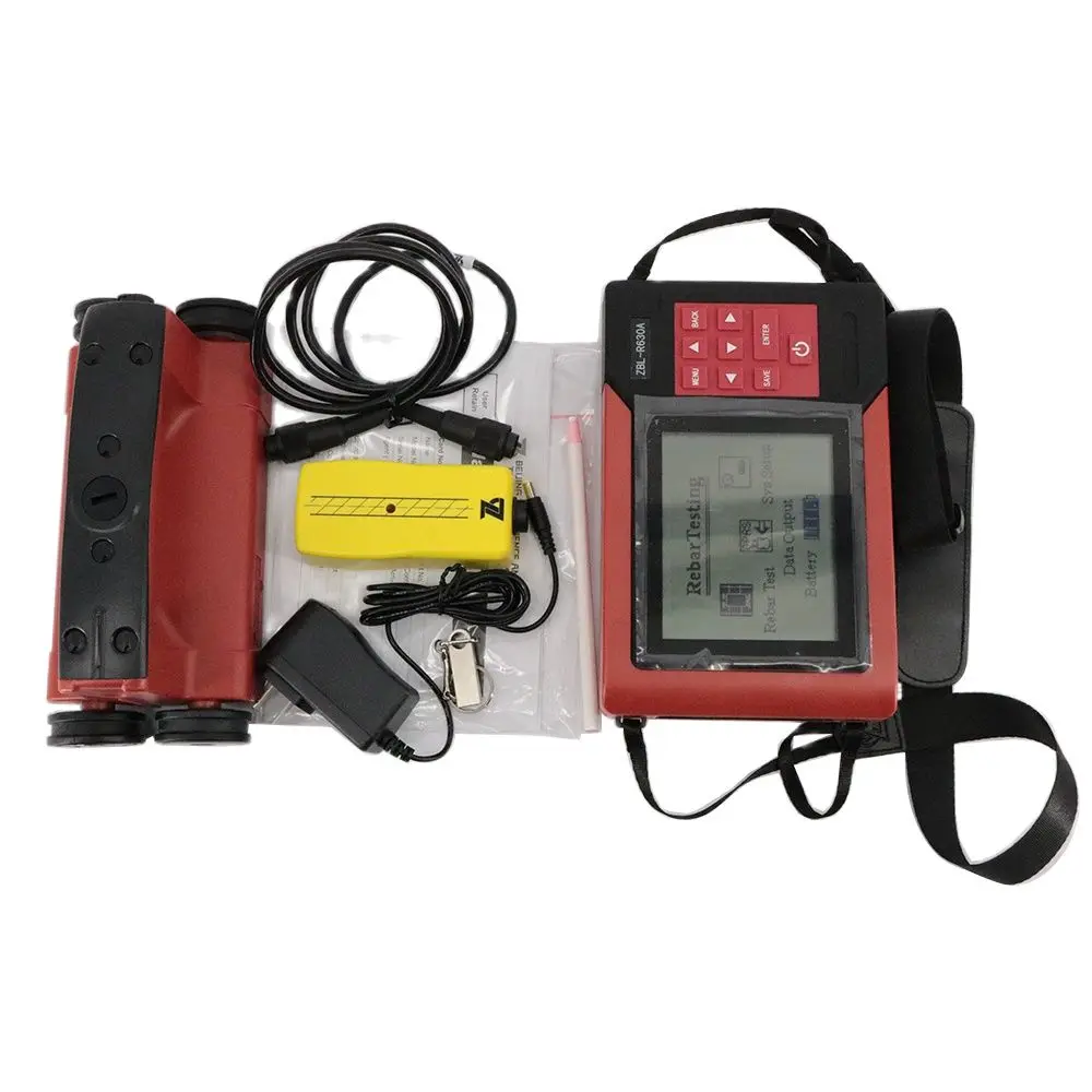 ZBL-R630A ดิจิตอลคอนกรีต Rebar Locator เครื่องสแกนเนอร์ป้องกันชั้นเครื่องทดสอบความหนาเหล็กเส้นเครื่องทดสอบเส้นผ่านศูนย์กลาง 6-50 มม.