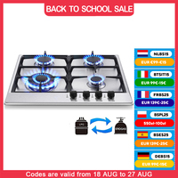 TopStrong 4 Burner Stainless Built-in Stove Natural Gas Propane Gas NG/LPG Gas Hob YYEUGCT-S04