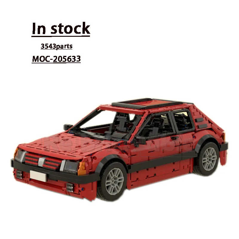 MOC- 205633   الأحمر الجديد الكلاسيكي 205 GTI Supercar سباق بنة نموذج • 3543 أجزاء الصبي الاطفال عيد ميلاد بناء الالعاب العملاقة هدية