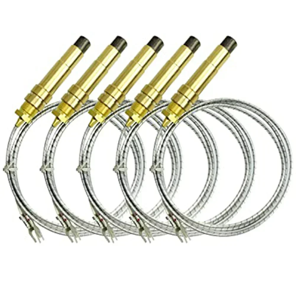 5Pack 750mv Aluminum Foil Wire Thermopile Thermocouple 36 Inches For Fireplace Gas Water Heater Gas Fryer Temperature Sensor