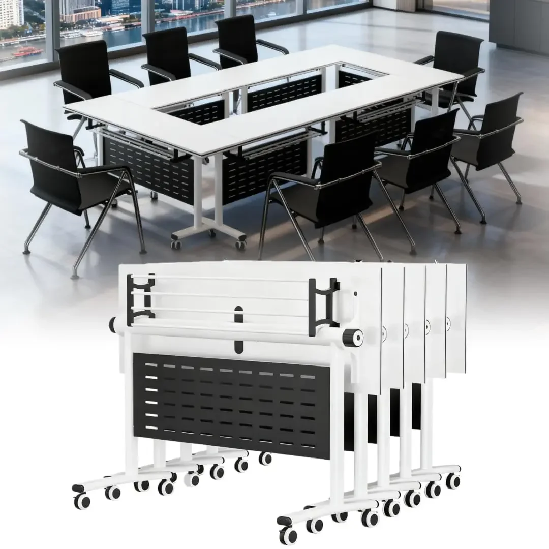 

Набор из 4 складных конференц-столов с полкой для хранения, современный мобильный стол для совещаний, коммерческий стол для конференц-залов, с возможностью индивидуальной настройки