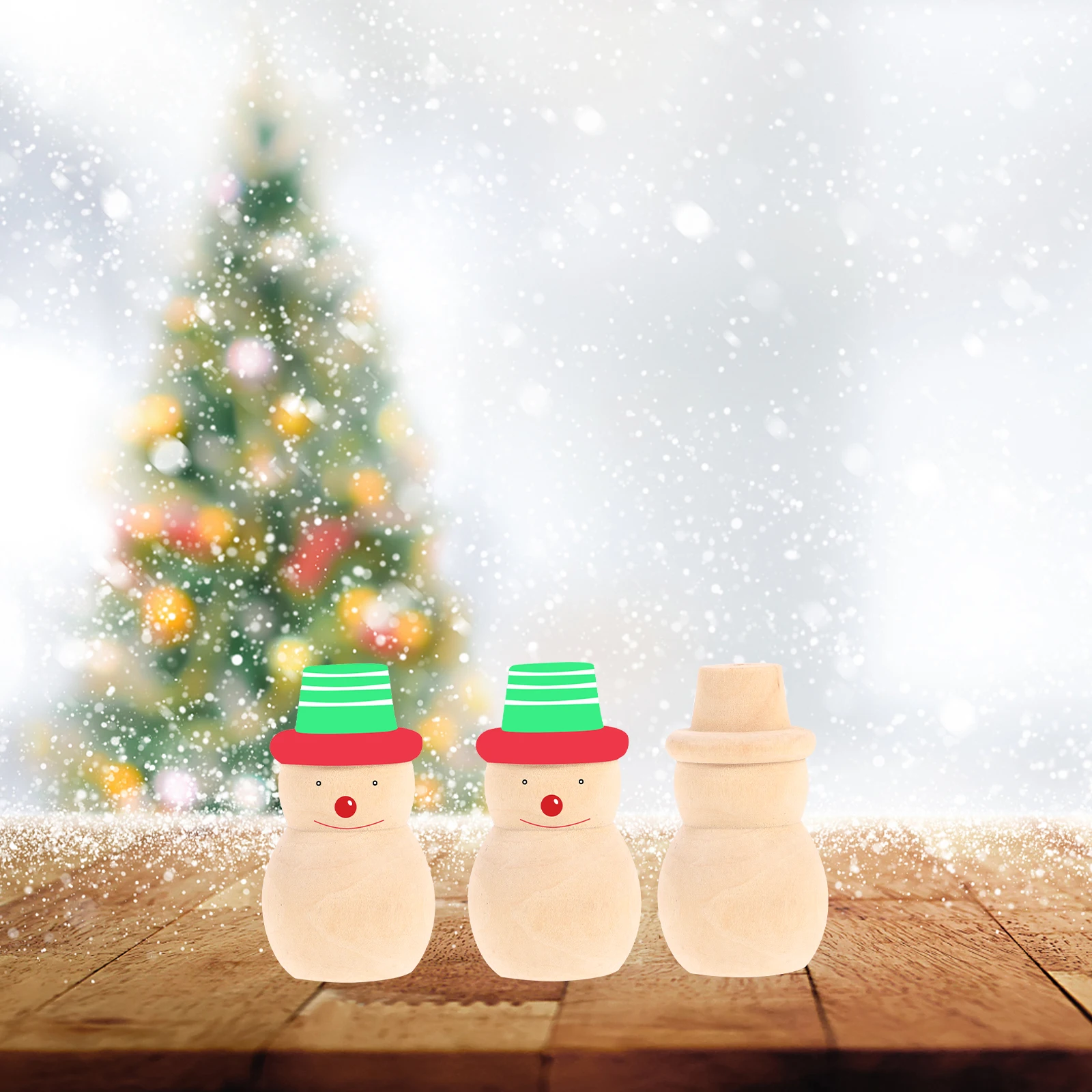 

20 Pcs Wooden Snowman for DIY Crafts Unfinished Smooth Peg Kids Decor Christmas Toy Sewing Supplies