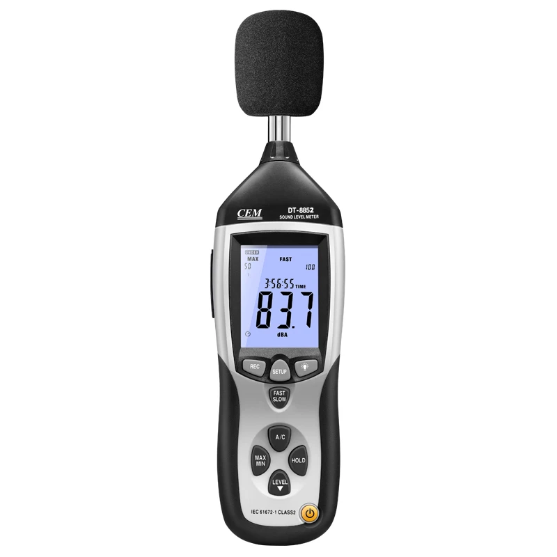 DT-8852 Professional Decibel USB Analog AC/DC Output 130db Voice Recorder Portable Noise Digital Sound Level Meter