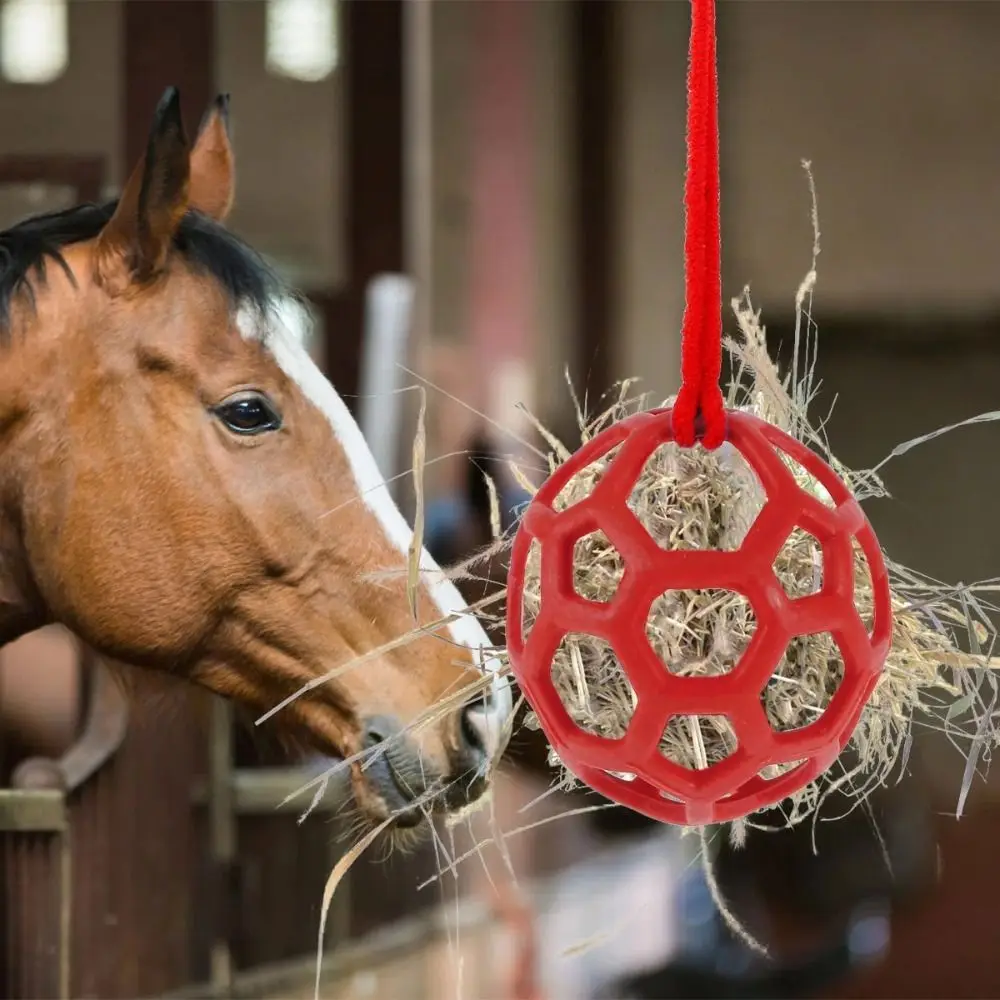 TPR Circular Pendurado Alimentando Brinquedo, Durable Horse Alimentando Dispenser, Stable Stall, Stall, Vermelho Azul e Verde, 5.5"