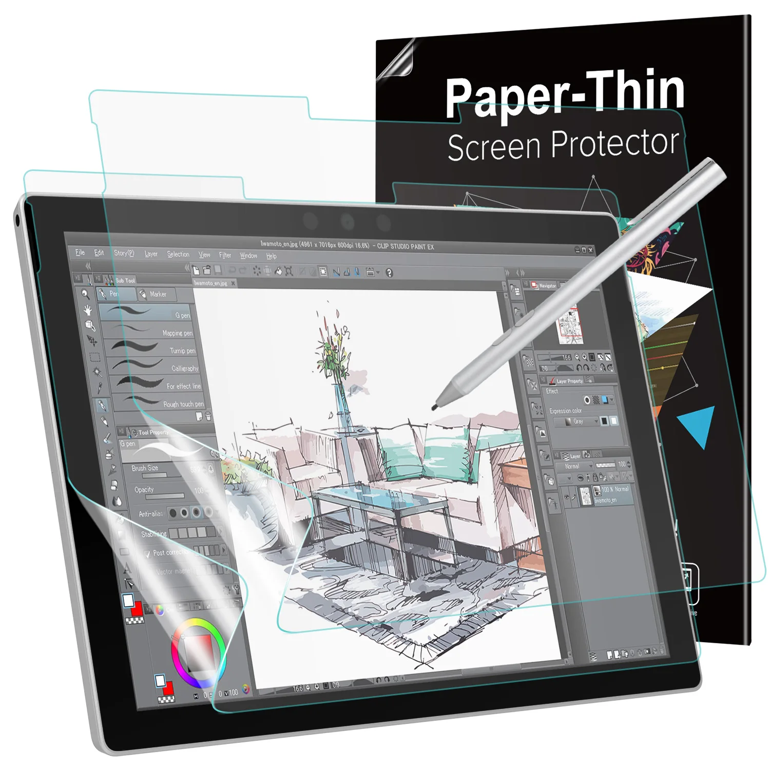 Matte Screen Protector for Microsoft Surface Pro 7 Plus/Pro 7/Pro 6/Pro 5/Pro 4/Pro LTE Tablet Write Draw Like on Paper