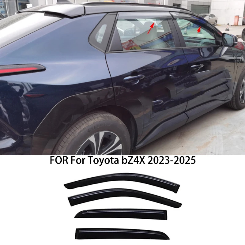 

Автомобильные аксессуары для Toyota bZ4X 2023-2025, черный водонепроницаемый козырек для дверей, окон, вентиляционные шторы, защита от солнца и дождя