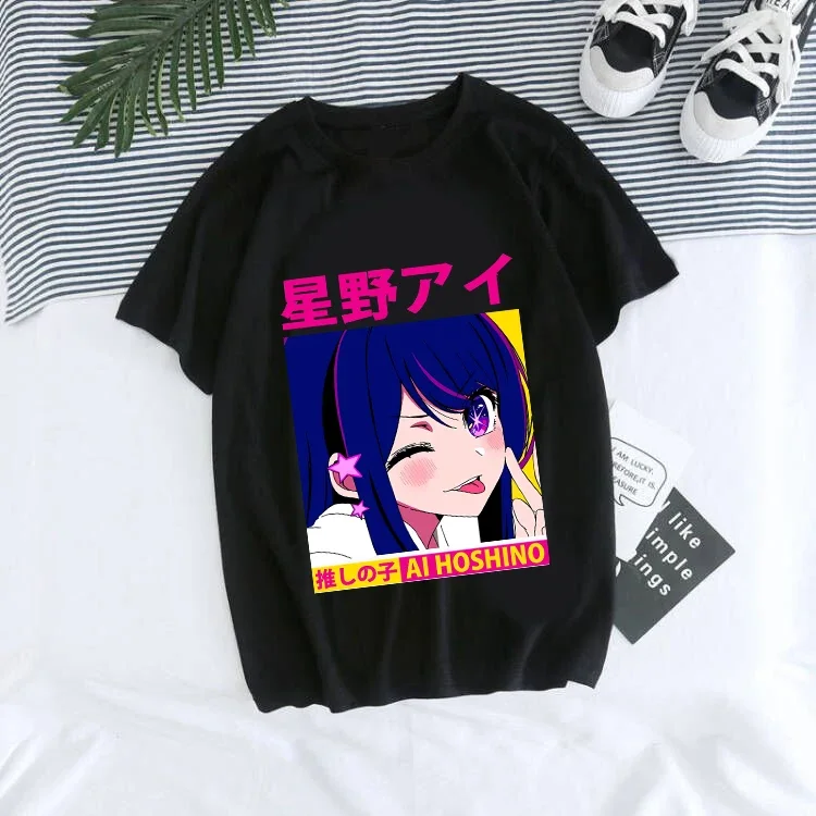 

Harajuku Ullzang Anime Oshi No Ko T Shirt Women Ai Ruby Akane Aquamarine Hoshino Tshirt Unisex 2023 Summer Clothes Tee Female