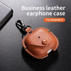 Retro Leather Case For AirPods 4 Business Earphone Cases For Apple AirPods 4 4th Generation 2024 Cover Headset Shell With Hook