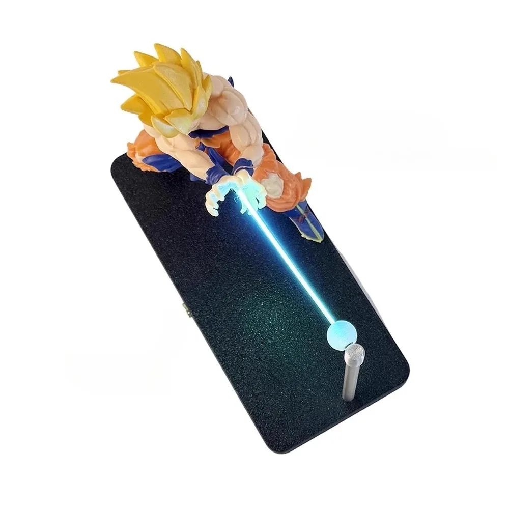 Luce notturna Dragon Ball Super Saiyan Goku - Lampada da scrivania a LED 3D Kamehameha Wave, decorazione per action figure anime, alimentata tramite USB da collezione