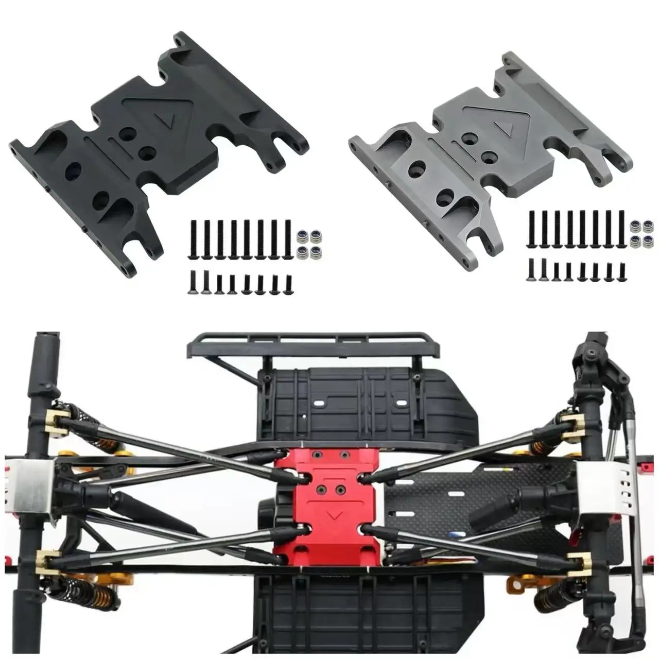 Metal Gearbox Transmission Mount Chassis Frame Holder for 1/10 RC Crawler Axial SCX10 II 90046 90047 90075 Upgrade Accessories