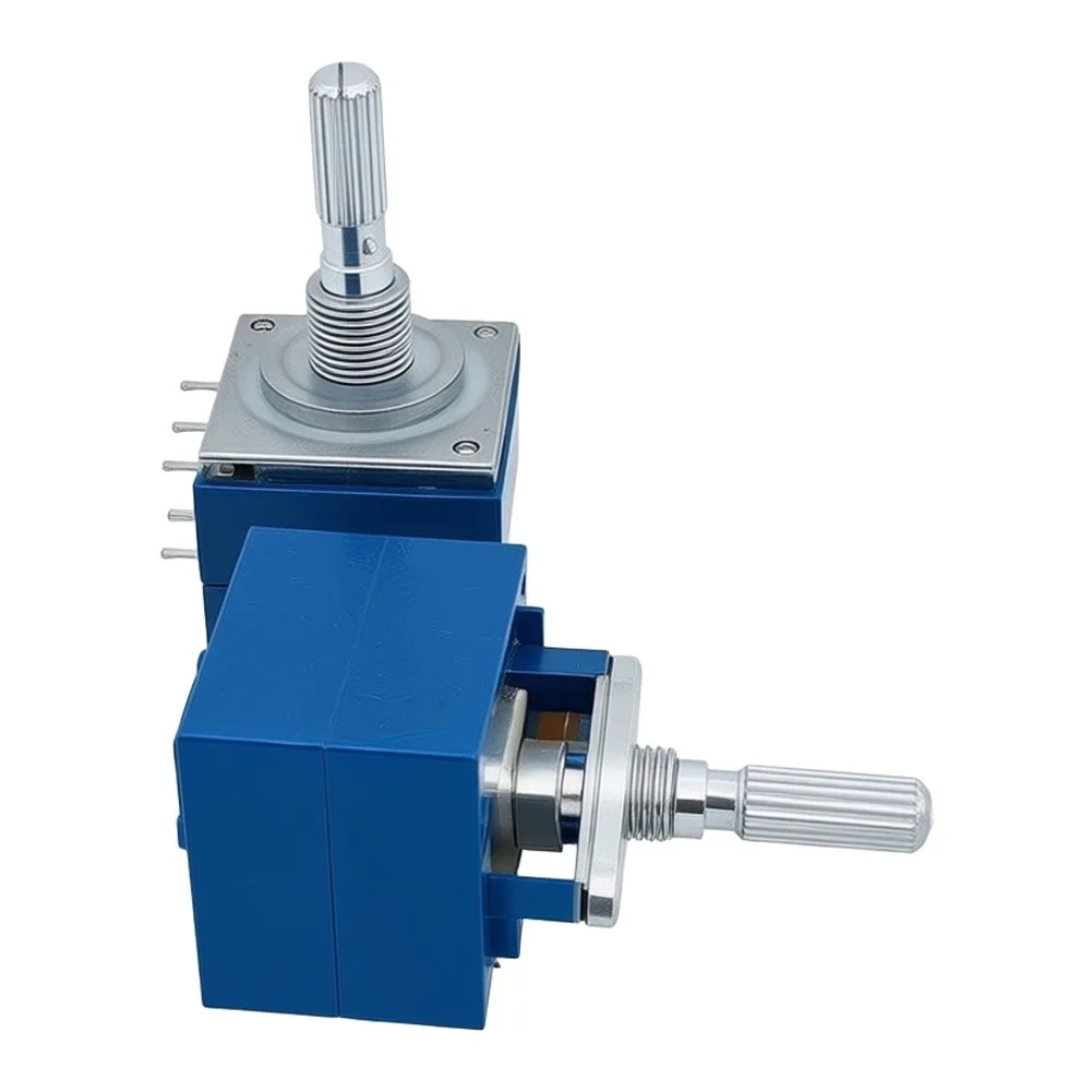 Electronic Circuit Control Dual Volume Potentiometer Lightweight Build Stable Output 250K Ohm Resistance 100K Ohm Tolerance