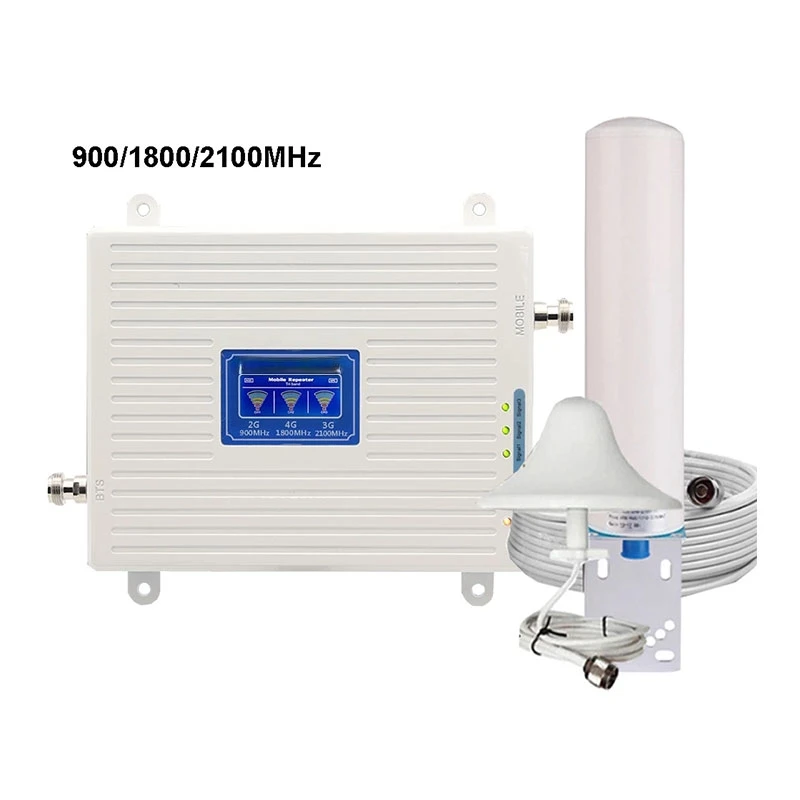 

Mobile Amplifier Tri Band Repeater 900 1800 2100 GSM Repeater DCS WCDMA 2G 3G 4G Repeater LTE Cellular Signal Booster