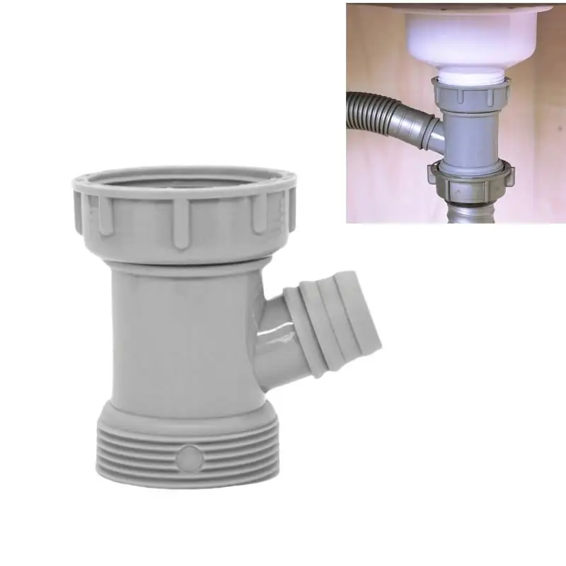 

1/2/3pcs Kitchen Sink Drain Pipe Adapter Y Shaped Basin Sewer Branch Connector Female To Male Thread Connector Fitting Accessory