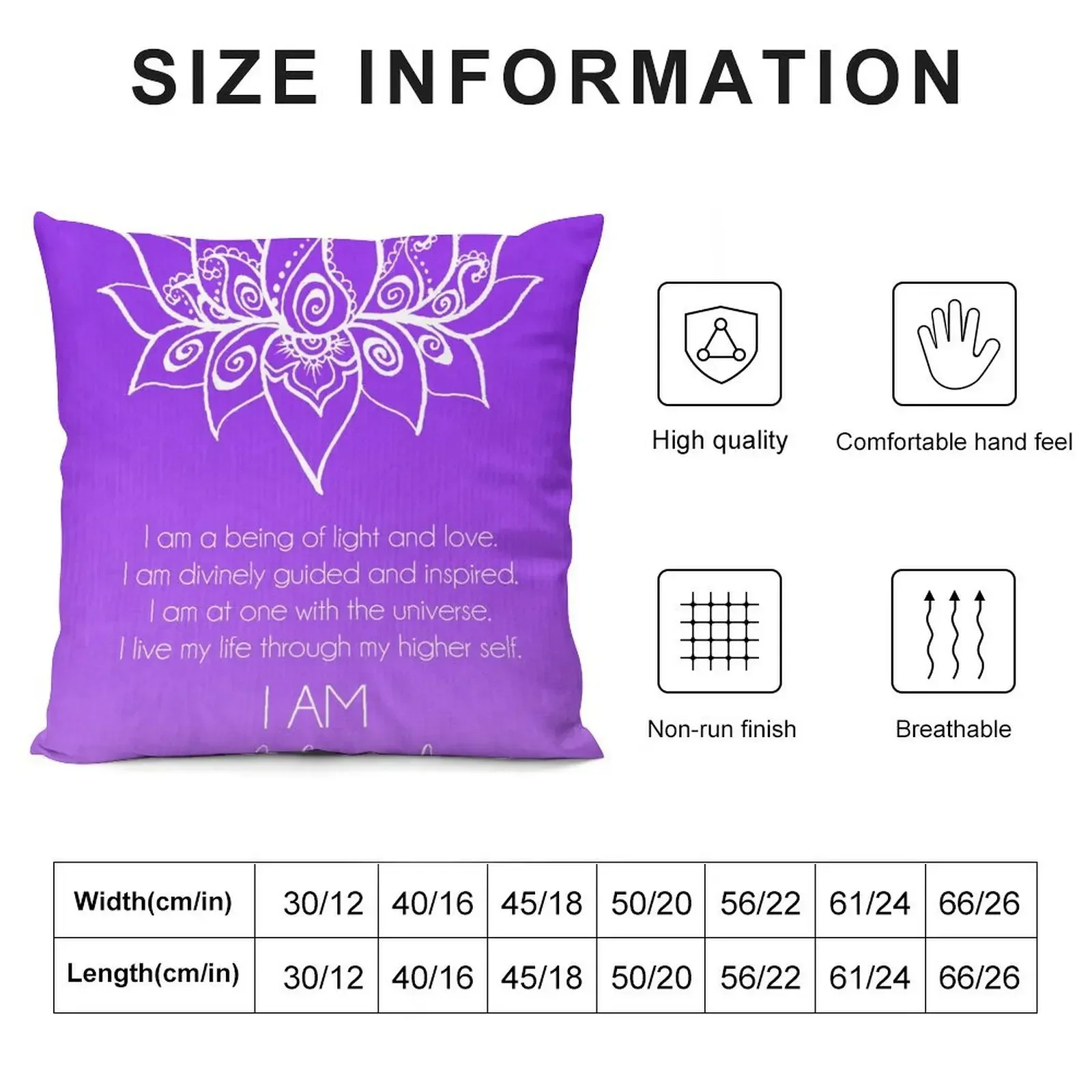 Crown Chakra Affirmation Throw Pillow Christmas Covers For Cushions Cushions Luxury Cushion Cover Sofa Cushion Cover pillow