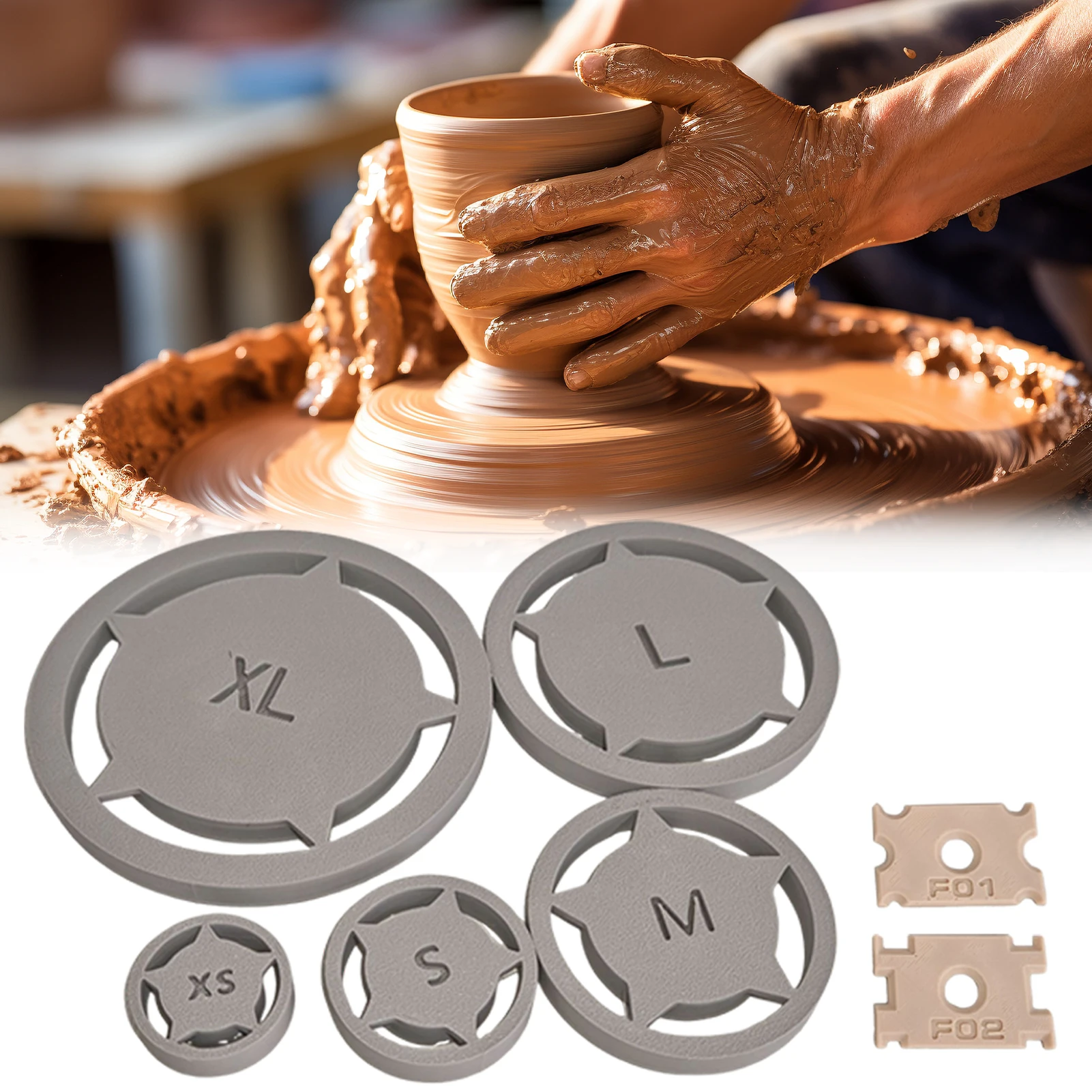 5 Sizes Pottery Foot Ring Template Consistent Base Ring Mold Lightweight Ceramic Clay Trimming Tool DIY Ceramic Making Supplies
