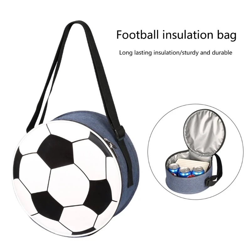 Men Women Students Lunch Bag Football Soccer Pattern Kids Portable Thermal Food Bags For School Girls Boys Lunch Box Tote