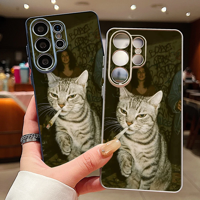 Cool Cat Pattern Magnetic Phone Case For Samsung Galaxy S25 S26 S24 S23 Ultra S25 FE A57 A17 A56 A37 A16 A55 A36 A54 Hard Cover