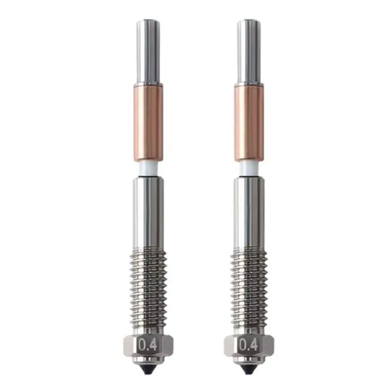 Nozzle Replacement Bimetal 0.4Mm 2Pcs For QIDI Q2, Q2c For PLA, PETG ABS, ASA PC, PA-CF Filaments 3D Print Head Printer Best-Sel